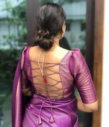 Magenta Pure Soft Silk Saree With Confounding Blouse Piece
