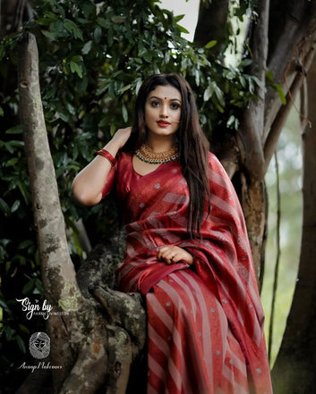 Maroon Pure Soft Semi-Silk Saree Stylish Blouse Piece