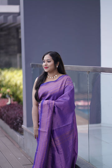 Royal Blue Pure Semi Silk Saree