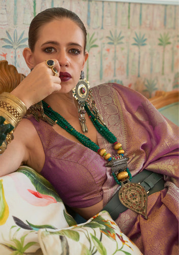 KALKI KOECHLIN In Our Pure ORCHID Saree