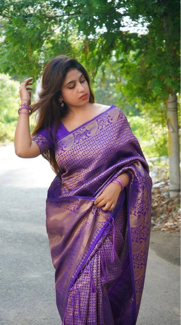Blue Pure Soft Silk Saree With Lovely Blouse Piece