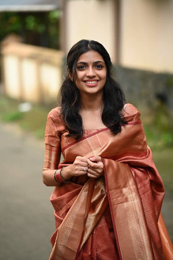Maroon Pure Soft Kota Silk Saree With Lovely Blouse Piece