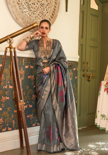 KALKI KOECHLIN In Our Multi Coloured Zari HandLoom Weaving Silk Saree
