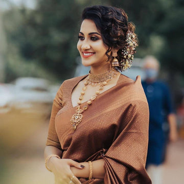 Maroon Pure Soft Silk Saree With Attractive Blouse Piece