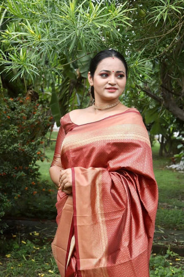 Maroon Pure Soft Silk Saree With Attractive Blouse Piece